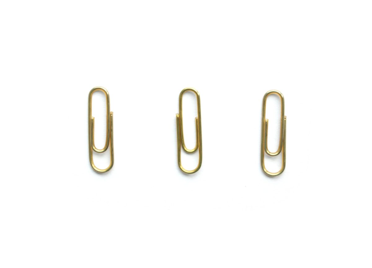 Virgil Abloh Office Supplies luxury diamond jewelry in the shape of a paper clip